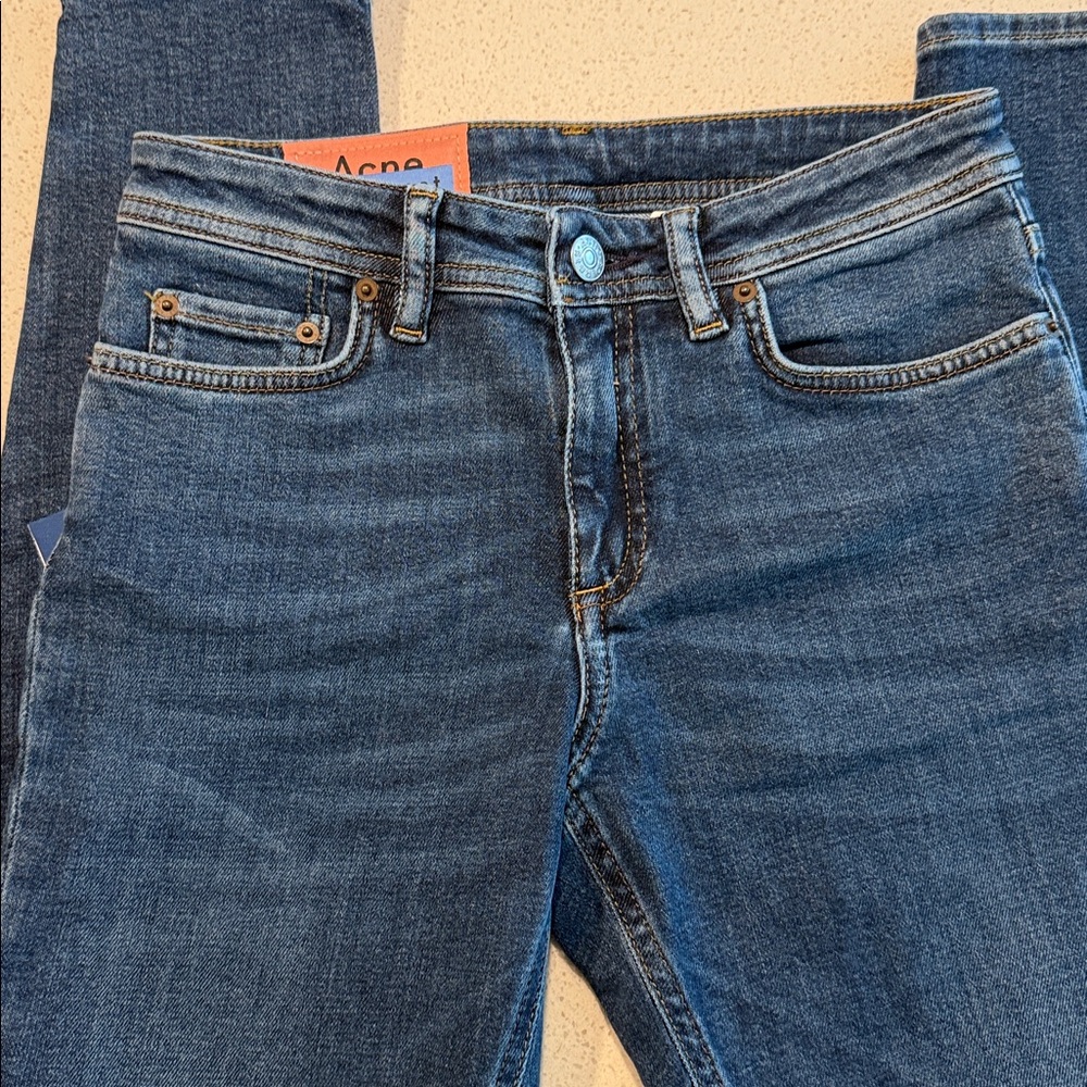 Acne Studios Climb Mid Blue Skinny Jeans 24W-32L - Picture 4 of 13